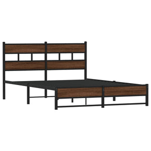 Metallbett 135x190 cm Eichen-Optik