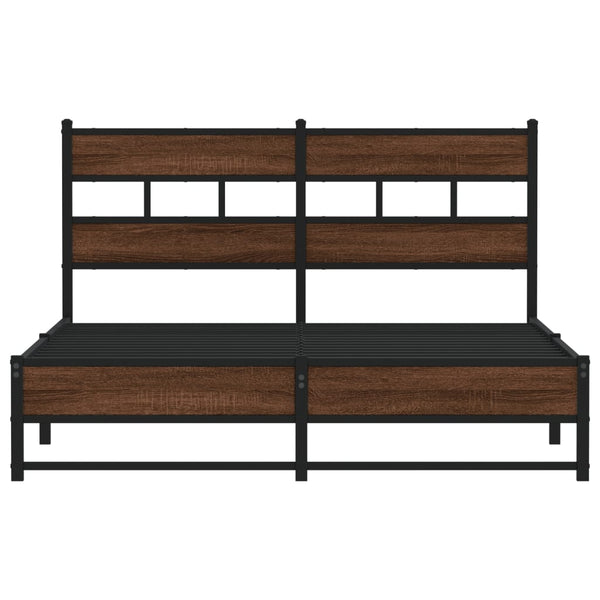 Metallbett 135x190 cm Eichen-Optik