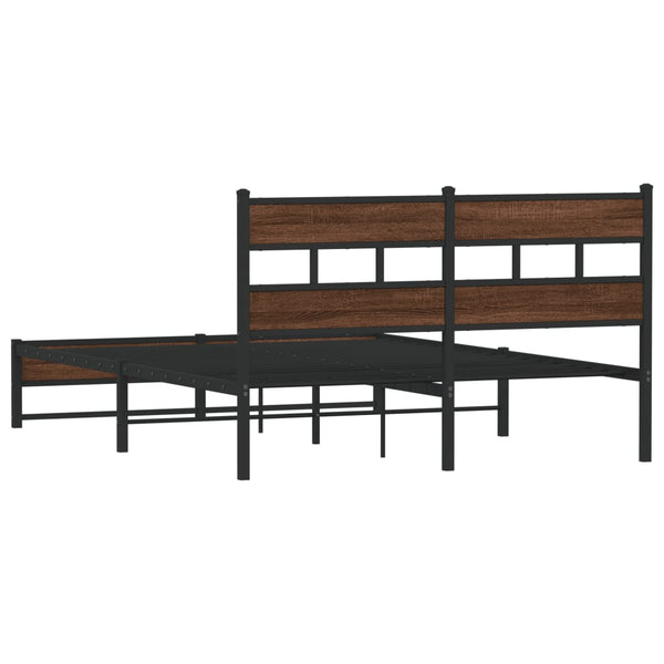 Metallbett 135x190 cm Eichen-Optik