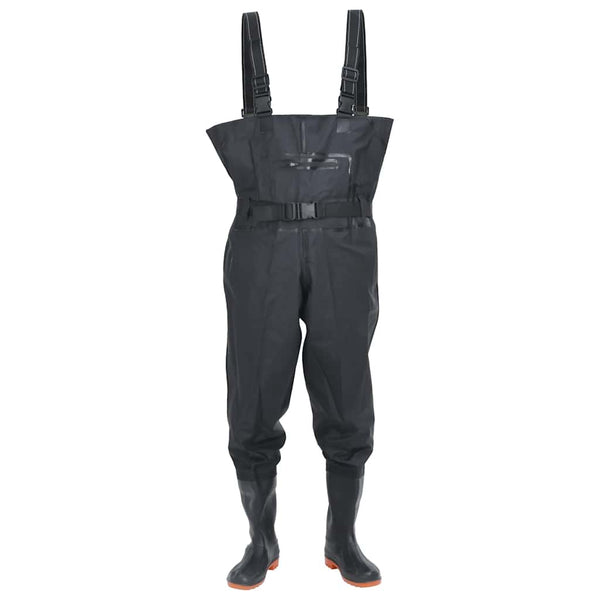 Wathose mit Stiefeln Schwarz Größe 43