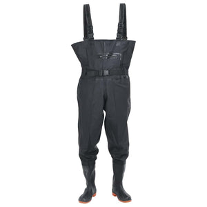Wathose mit Stiefeln Schwarz Größe 44