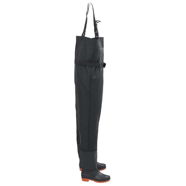Wathose mit Stiefeln Schwarz Größe 44