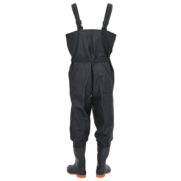 Wathose mit Stiefeln Schwarz Größe 44