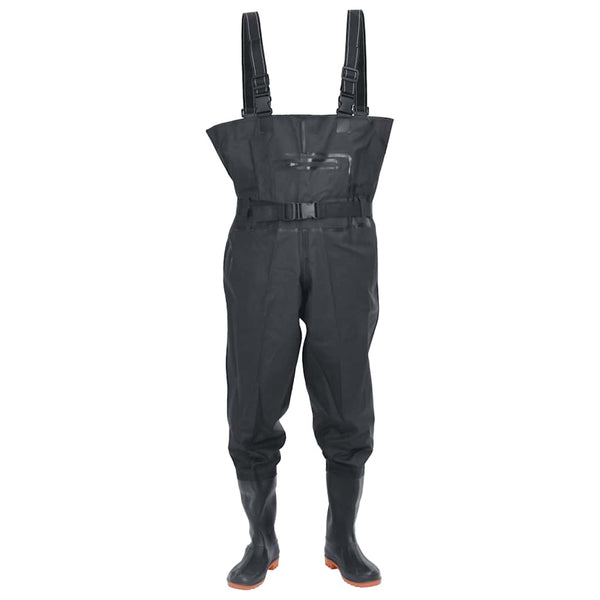 Wathose mit Stiefeln Schwarz Größe 45