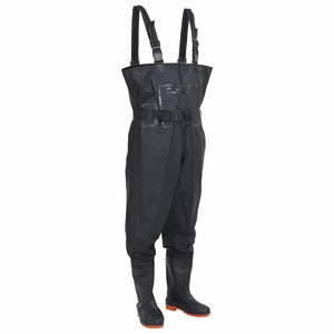Wathose mit Stiefeln Schwarz Größe 46