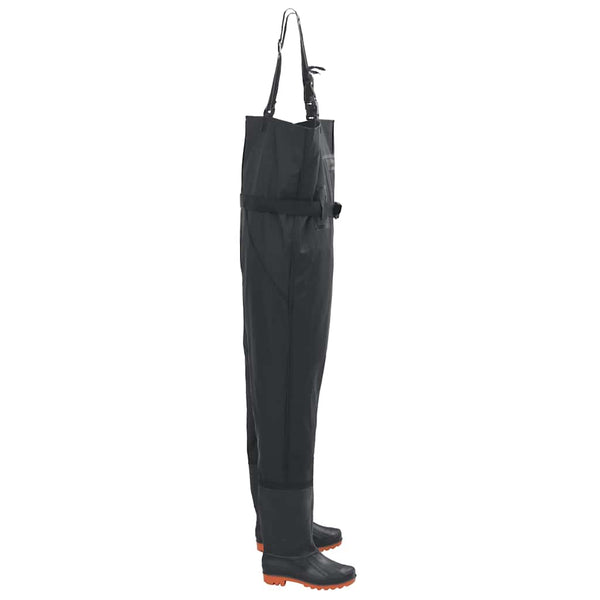 Wathose mit Stiefeln Schwarz Größe 46