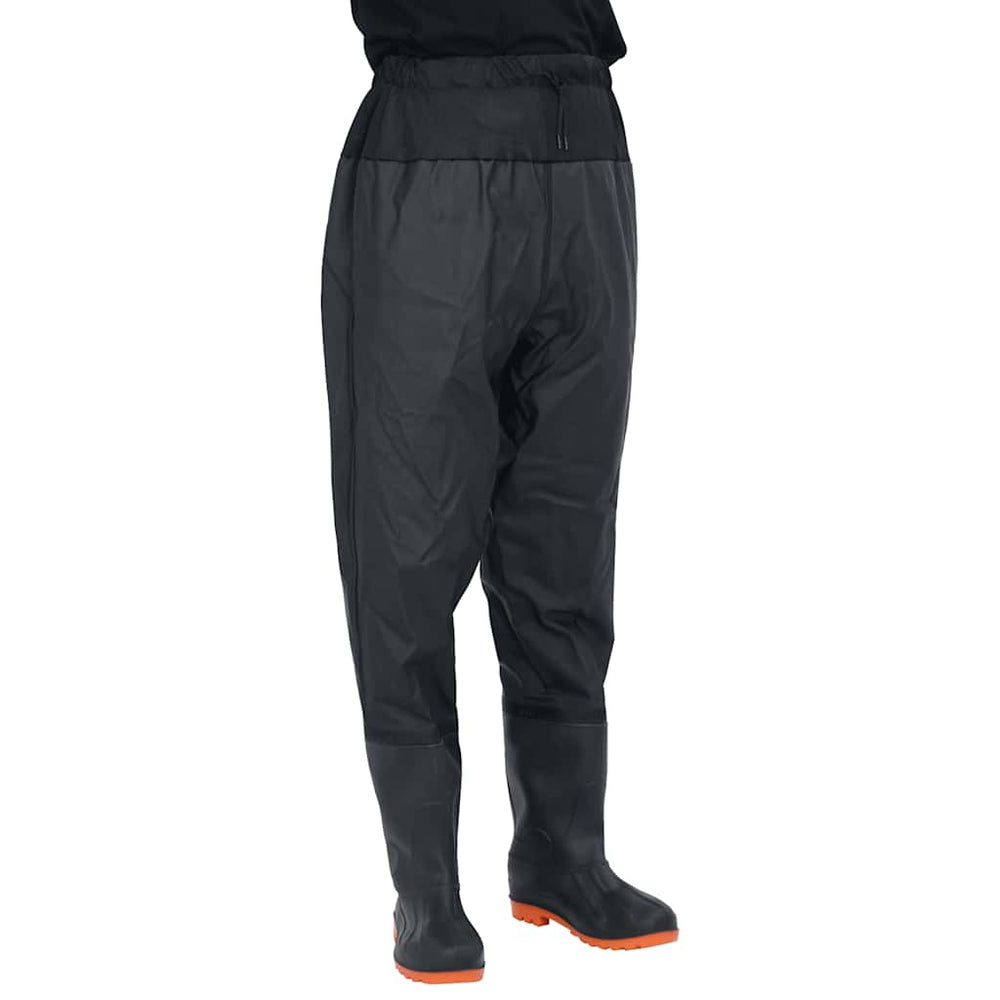 Hüftwathose mit Stiefeln, Schwarz, Größe 38