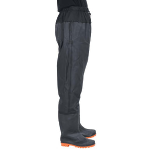 Hüftwathose mit Stiefeln, Schwarz, Größe 38