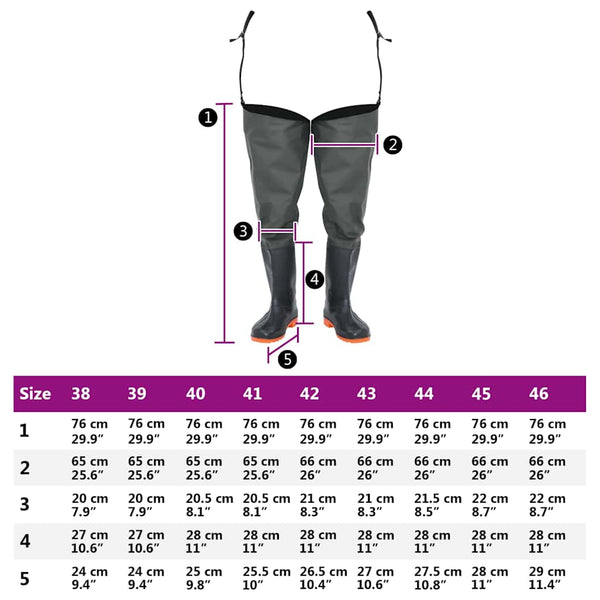 Dunkelgrüne Watstiefel Gr. 42