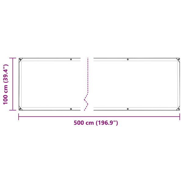 vidaXL Bâche transparente avec œillets 1x5 m Polyéthylène