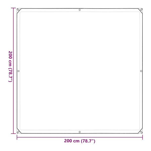 vidaXL Bâche transparente avec œillets 2x2 m en polyéthylène