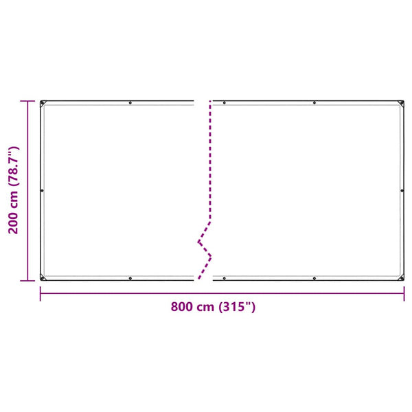 Transparente Plane mit Ösen 2x8 m
