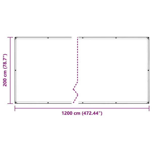 vidaXL Bâche transparente avec œillets 2x12 m Polyéthylène