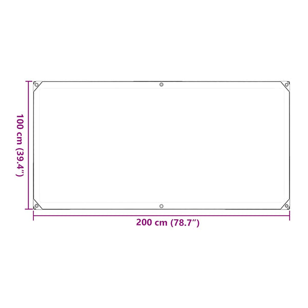 Transparente PVC-Plane mit Ösen, 1x2 m
