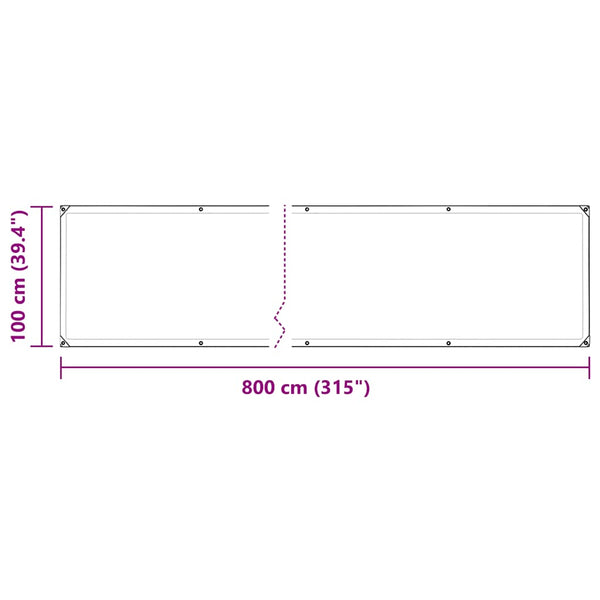 Transparente PVC Plane 1x8 m mit Ösen