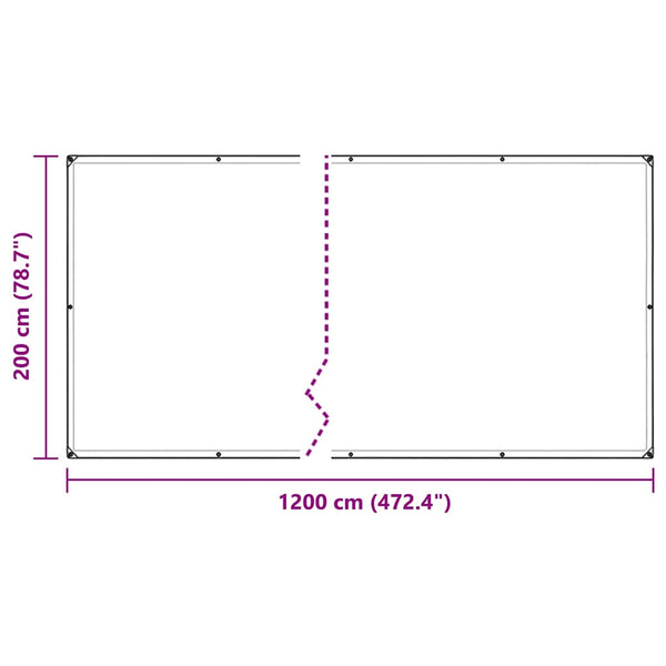 vidaXL Bâche transparente avec œillets 2x12 m PVC