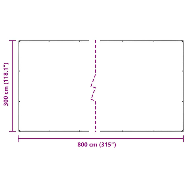 Transparente PVC Plane mit Ösen 3x8 m