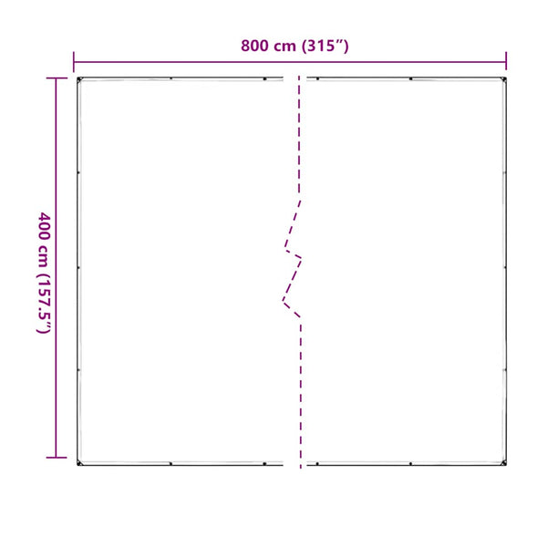 Transparente PVC Plane mit Ösen 4x8 m