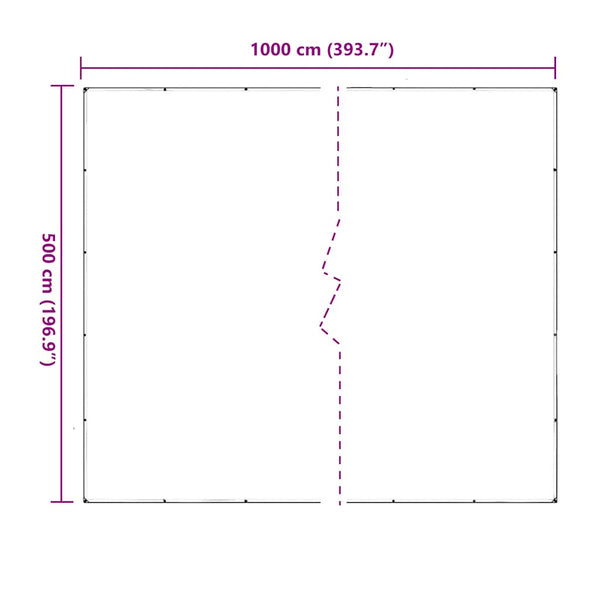 Transparente PVC Plane mit Ösen 5x10m