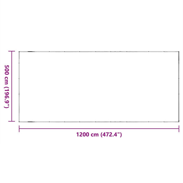 Transparente PVC Plane mit Ösen 5x12m