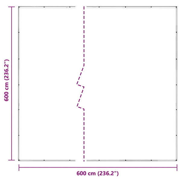 Transparente PVC-Plane mit Ösen 6x6 m