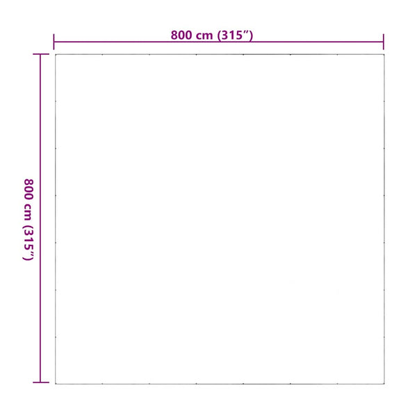 Transparente PVC Plane 8x8 m mit Ösen