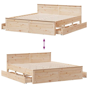 Massivholzbett 200x200 cm mit Kopfteil