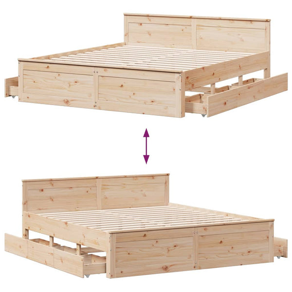 Massivholzbett 200x200 cm mit Kopfteil