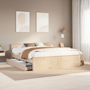 Massivholzbett 200x200 cm mit Kopfteil