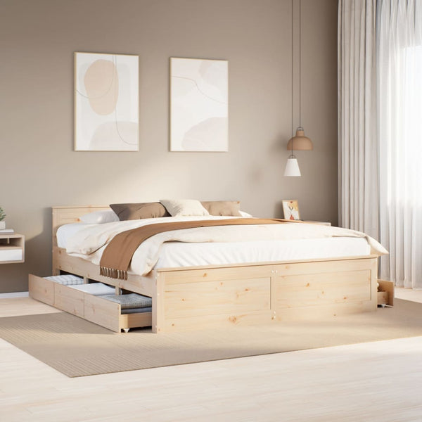 Massivholzbett 200x200 cm mit Kopfteil