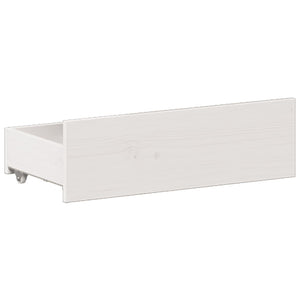 Massivholzbett 200x200 cm Weiß mit Kopfteil