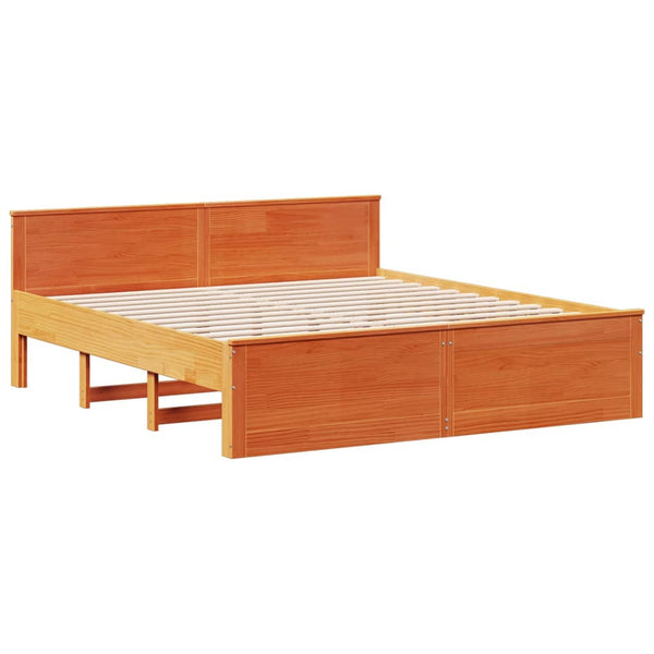 Massivholzbett 200x200 cm mit Kopfteil Braun