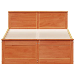 Massivholzbett 120x200 cm Braun mit Kopfteil