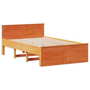 Massivholzbett 120x200 cm Braun mit Kopfteil