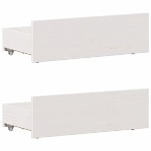Massivholzbett 90x200 cm Weiß ohne Matratze