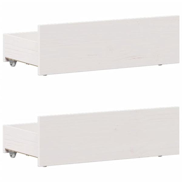 Massivholzbett 90x200 cm Weiß ohne Matratze