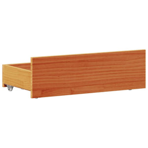Massivholzbett 90x200 cm mit Kopfteil Wachsbraun