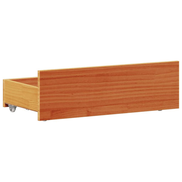 Massivholzbett 90x200 cm mit Kopfteil Wachsbraun