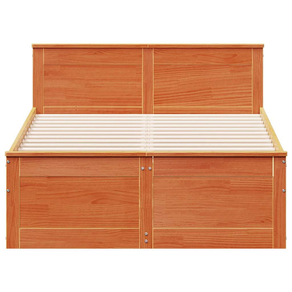 Massivholzbett 120x190 cm Wachsbraun