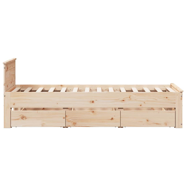 Massivholzbett 75x190 cm mit Kopfteil