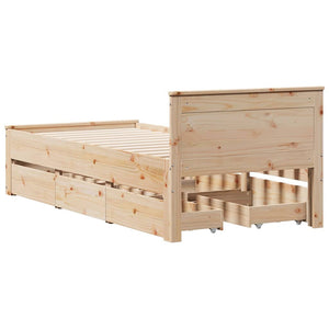 Massivholzbett 75x190 cm mit Kopfteil