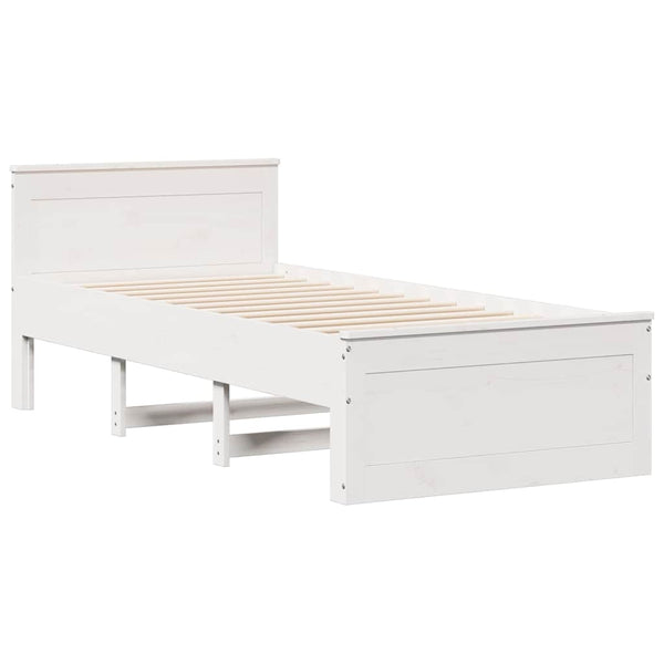 Massivholzbett 75x190 cm Weiß