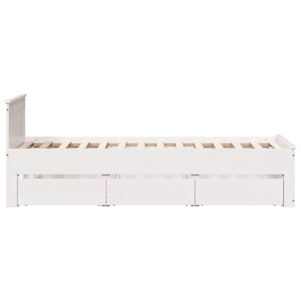 Massivholzbett 75x190 cm Weiß