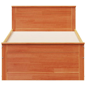 Massivholzbett 75x190 cm Wachsbraun