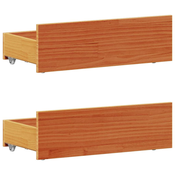Massivholzbett 75x190 cm Wachsbraun