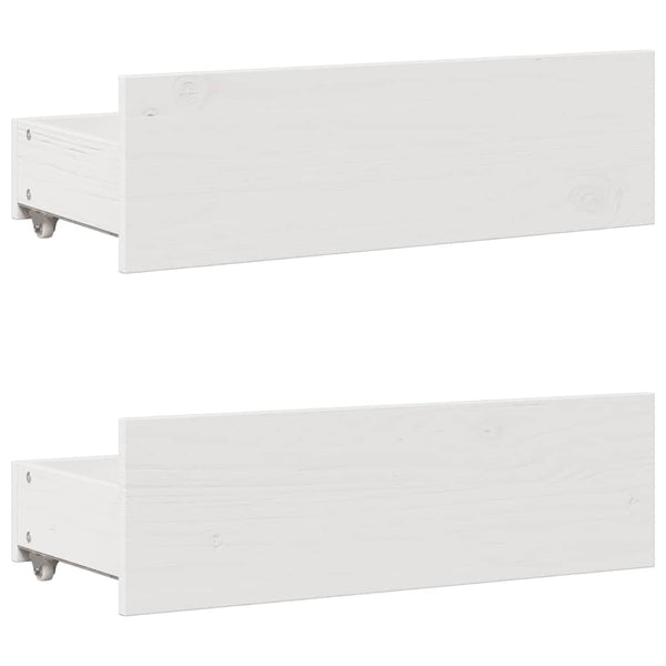 Massivholzbett Weiß 200x200 cm mit Schubladen