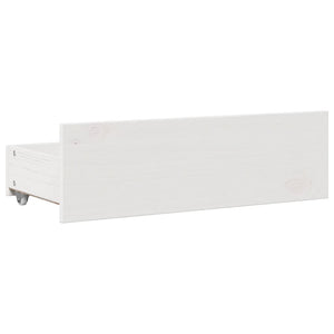 Massivholzbett Weiß 200x200 cm mit Schubladen