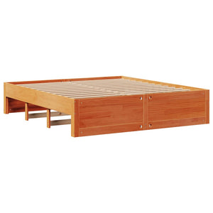 Massivholzbett 180x200 cm mit Schubladen Braun