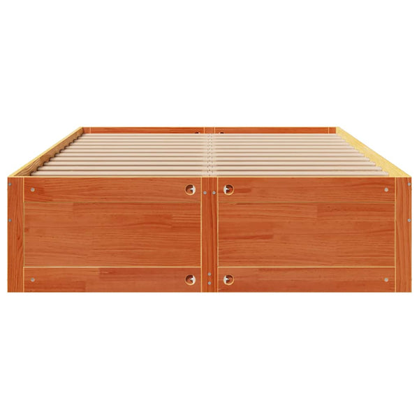 vidaXL Lit en bois massif sans matelas avec tiroirs Marron 150x200 cm