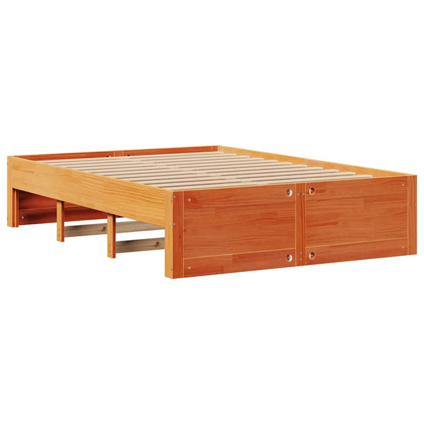 vidaXL Lit en bois massif sans matelas avec tiroirs Marron 150x200 cm